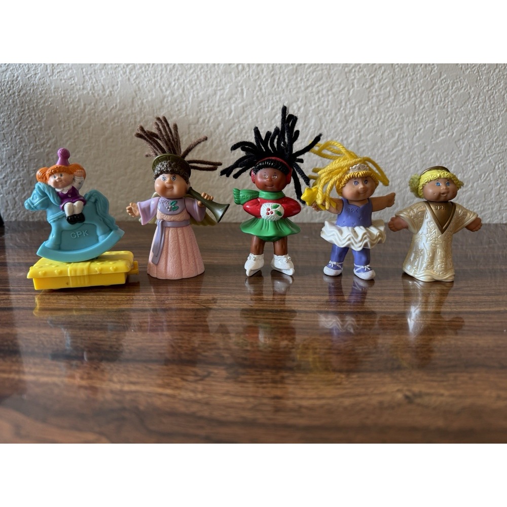 Vintage 90s McDonalds Happy Meal Toys Cabbage Patch Kids Yarn Hair Lot of 5